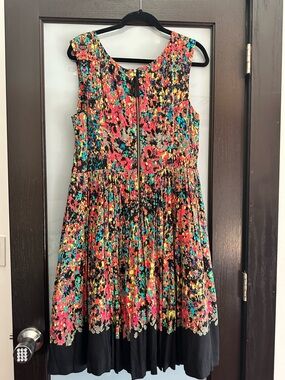 Plenty by Tracy Reese Black Multicolor Floral Fit-and-Flare Dress